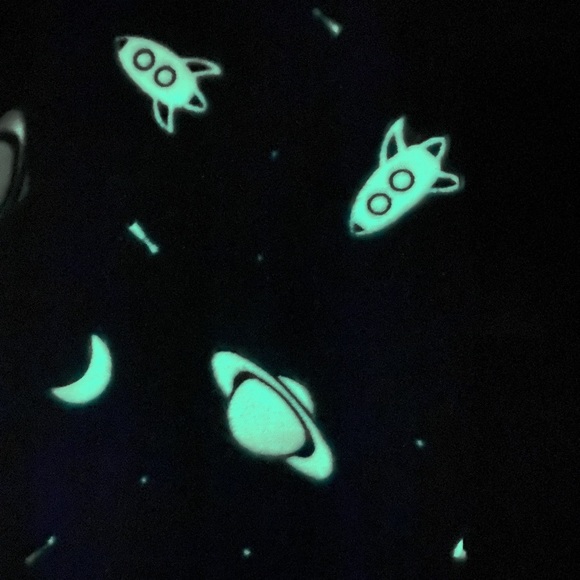 Blue Planet Glow in the Dark Flannel Throw Blanket - Picture 3 of 5